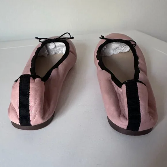 J. Crew Evie Blush Leather Bow Detail Ballet Flats - Picture 8 of 10